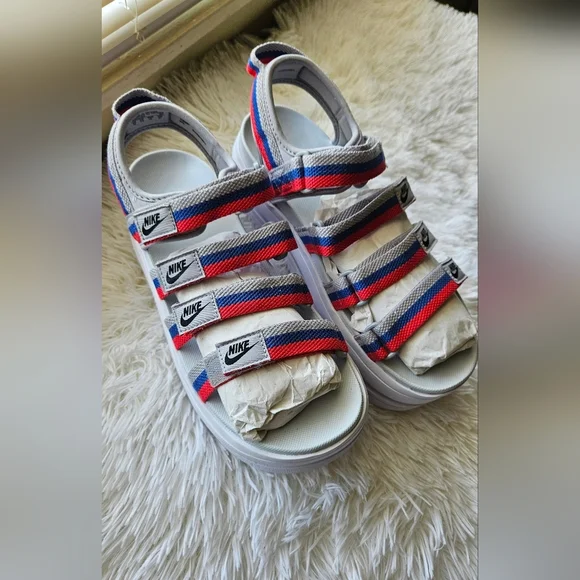 Nike For Women Sandals - Gray, Red, and Blue - Picture 2 of 7